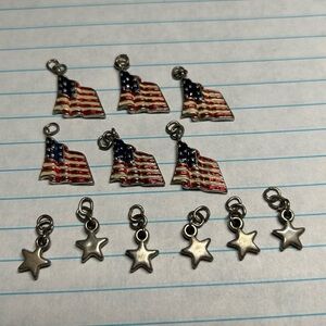 Patriotic Charms‎ USA Flags & Stars 12PC Set